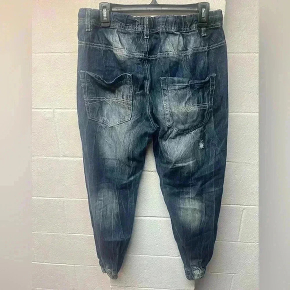 Carbon blue distressed joggers - Picture 2 of 4
